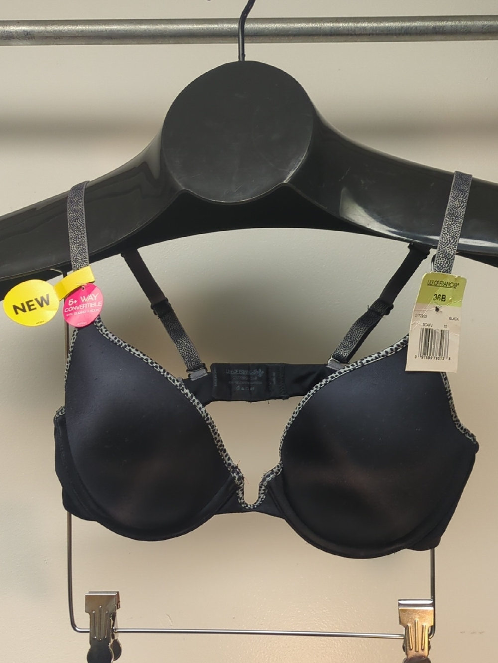 36B Lily Of France Extreme U Plunge Bra Mult 5+i Way Convertible Straps New